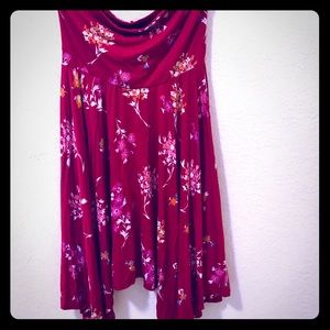 Express Red Strapless Sundress Short Casual Dress